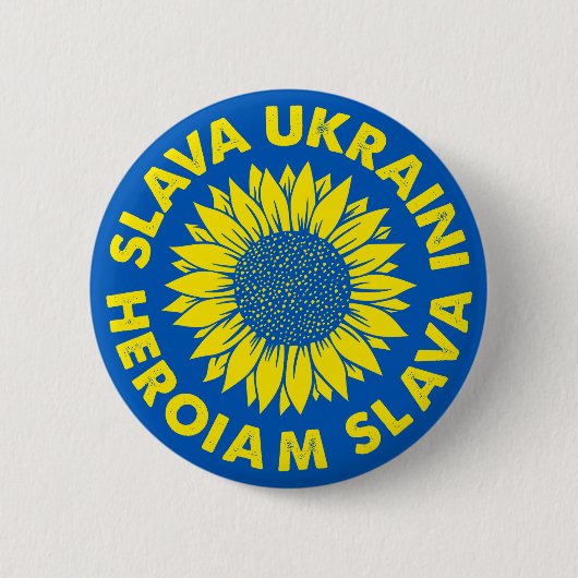 Slava Ukraini Heroiam slava Ukraine Sonnenblumenfl Button (Vorderseite)