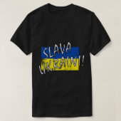 Slava Ukraini mit Flagge! T-Shirt (Design vorne)