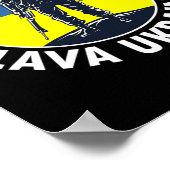Slava Ukraini Mit Ukrainischen Flaggenfarben Und U Poster (Ecke)