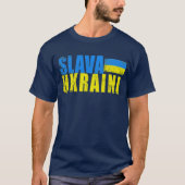SLAVA UKRAINI mit ukrainischer Flagge beängstigend T-Shirt (Vorderseite)