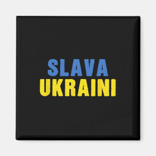 Slava Ukraini. Ruhm der Ukraine. Blau und Gelb U Magnet