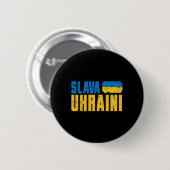 Slava Ukraini Ruhm der Ukraine-Flagge Ukrainische  Button (Vorne & Hinten)
