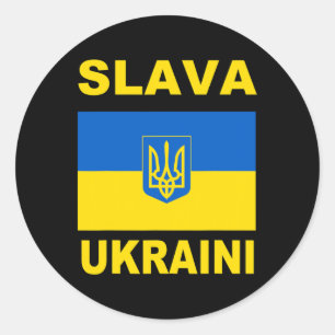 Slava Ukraini Ruhm der Ukraine Unterstützt die ukr Runder Aufkleber