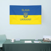 Slava Ukraini Ruhm Ukraine Krieg Friedenssymbol Pa Banner (Messeveranstaltung)
