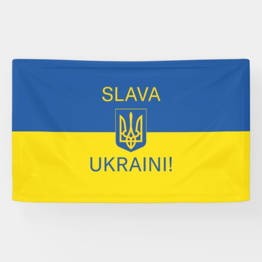 Slava Ukraini Ruhm Ukraine Krieg Friedenssymbol Pa Banner (Horizontal)