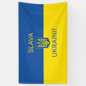 Slava Ukraini Ruhm Ukraine Krieg Friedenssymbol Pa Banner (Vertikal)