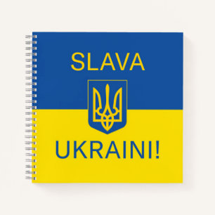 Slava Ukraini Ruhm Ukraine Krieg Friedenssymbol Pa Notizblock