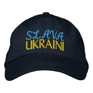 SLAVA UKRAINI "Ruhm zur Ukraine" Blaue gelbe Marin Bestickte Baseballkappe
