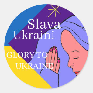 Slava Ukraini Runder Aufkleber