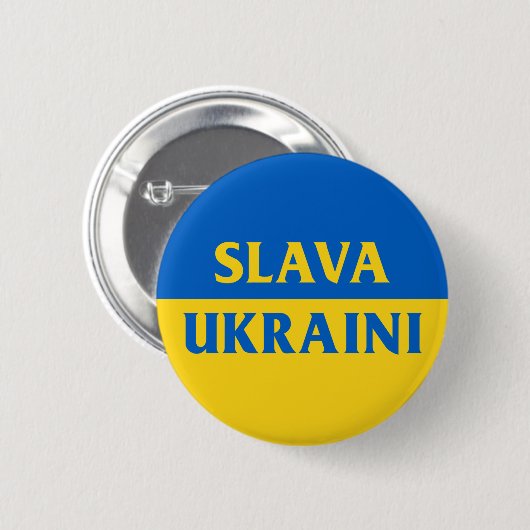 Slava Ukraini slava ukraina Ukraine Flagge Button (Vorne & Hinten)