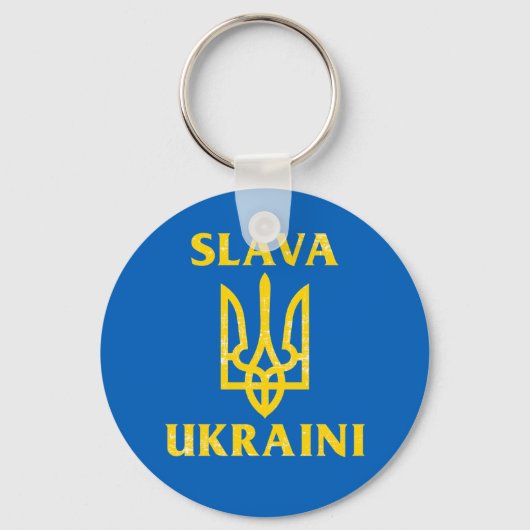Slava Ukraini slava ukrayini Flagge Ukraine Schlüsselanhänger (Vorderseite)
