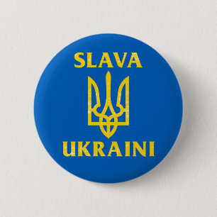 Slava Ukraini slava ukrayini Ukraine Flagge Button