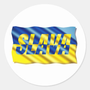 Slava Ukraini, Stand mit der Ukraine, Frieden, kei Runder Aufkleber