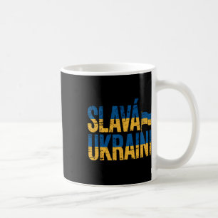 Slava Ukraini Ukraine Flagge Farben Abgenutzt Retr Kaffeetasse