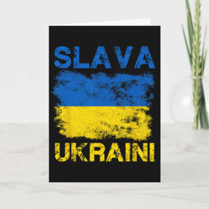 Slava Ukraini Ukraine-Flaggenfarben Distressed Ret Karte