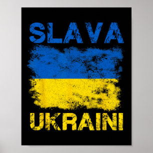 Slava Ukraini Ukraine-Flaggenfarben Distressed Ret Poster