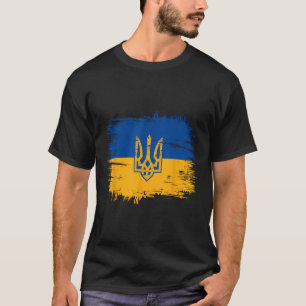 Slava Ukraini Ukraine-Flaggenfarben Distressed Ret T-Shirt