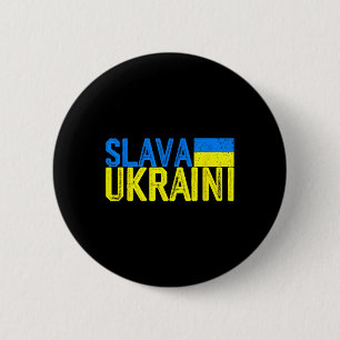Slava Ukraini Ukraine-Flaggenfarben Distressed Sla Button
