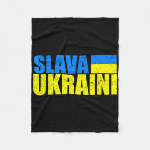 Slava Ukraini Ukraine-Flaggenfarben Distressed Sla Fleecedecke