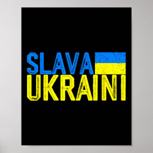 Slava Ukraini Ukraine-Flaggenfarben Distressed Sla Poster