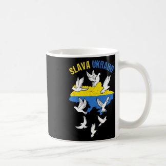 Slava Ukraini Ukraine Karte Flagge Friedenstauben Kaffeetasse