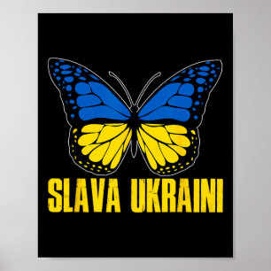 Slava Ukraini Unterstütze Ukraine Retro Ukrainisch Poster
