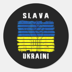Slava Ukraini Unterstütze Ukraine Vintage Ukrainis Runder Aufkleber