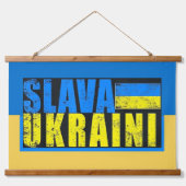 Slava Ukraini Wall hanging Wandteppich Mit Holzrahmen (Vorne)
