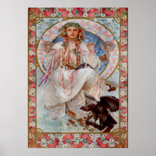 Slavia von Alphonse Mucha Poster