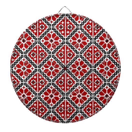 Slavic Ethnic Embroidery, Balkan Traditional Dartscheibe (vorne)