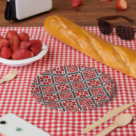 Slavic Ethnic Embroidery, Balkan Traditional Pappteller