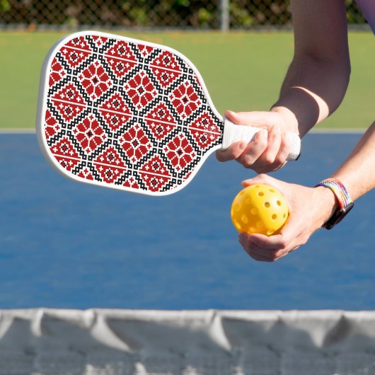 Slavic Ethnic Embroidery, Balkan Traditional Pickleball Schläger (InSitu)