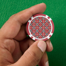 Slavic Ethnic Embroidery, Balkan Traditional Pokerchips