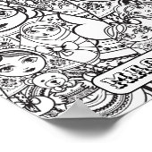 Slavic Folk Art Nesting Puppen Name Adult Coloring Poster (Ecke)