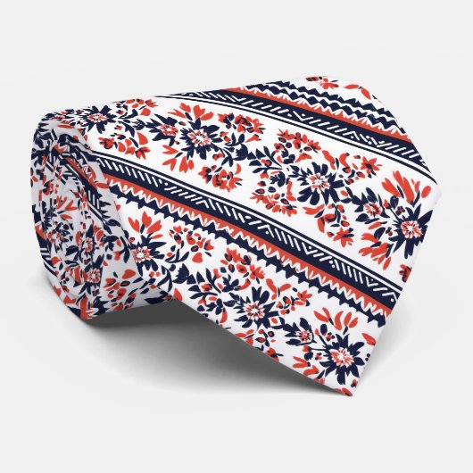 Slavic Folklore Pattern Krawatte (Gerollt)