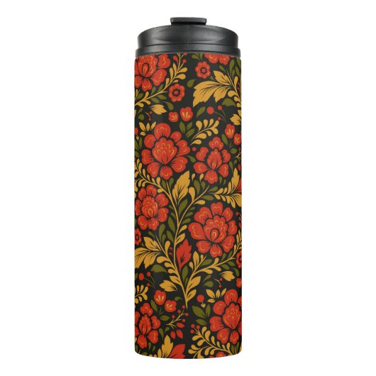 Slavic national decorative floral pattern thermosbecher (Vorderseite)