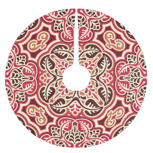 Slavic Ornament Vintag Nahtlos Muster Polyester Weihnachtsbaumdecke (Vorderseite)