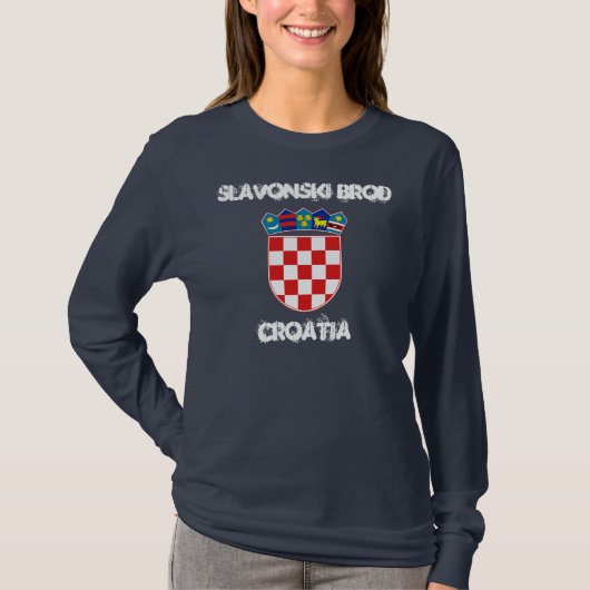 Slavonski Brod, Kroatien mit Wappen T-Shirt (Vorderseite)