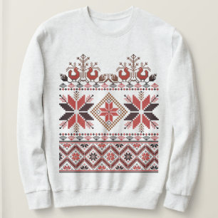 Slawische/skandinavische traditionelle Stickerei Sweatshirt