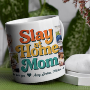 Slay auf Zuhause Mama Personalisiert 8 FotoCollage Kaffeetasse