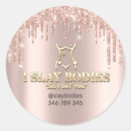 Slay Bodies Logo Kosmetische Bildhauerei Rose Gold Runder Aufkleber
