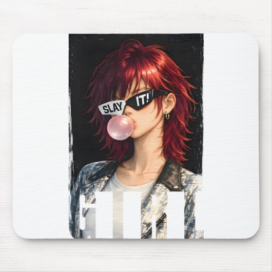 SLAY IT! – Bubble-Gum-Rebellinnen-Kollektion Mousepad (Vorne)