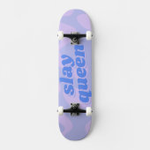 Slay Queen Pastel Blue Groovy Moderne Typografie Skateboard (Vorderseite)