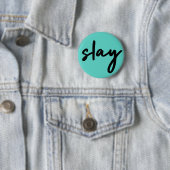 Slay | Trendy Stylish Modern Minimalistisch Cyan G Button (Beispiel)