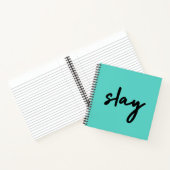 Slay | Trendy Stylish Modern Minimalistisch Cyan G Notizblock (Innenseite)
