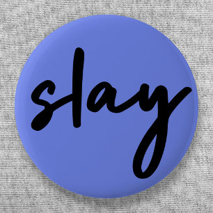 Slay   Urban Blue Modern Trendy Stilvoll Minimalis Button