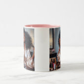 "Slay while you sip" Makeup-Tasse Zweifarbige Tasse (Mittel)