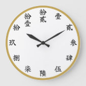Slayer-Style Kanji Calligraphy Numeral Wall Clock Große Wanduhr (Vorderseite)