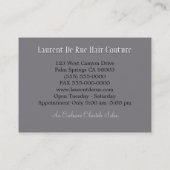 Slayfier Elegance Friseursalon Beruflich Visitenkarte (Rückseite)