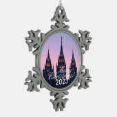 SLC Temple Weihnachten Schneeflocken Zinn-Ornament (Links)